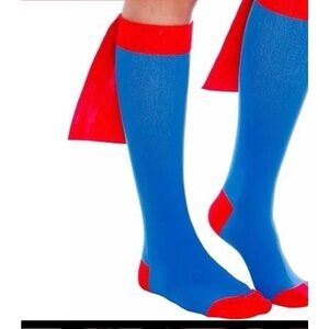 Super Hero compression socks-Blue and Red Athletic Knee-High Socks